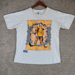 Vintage 90s West‎ Virginia Mountaineers T Shirt Mens Large NCAA Football Tee